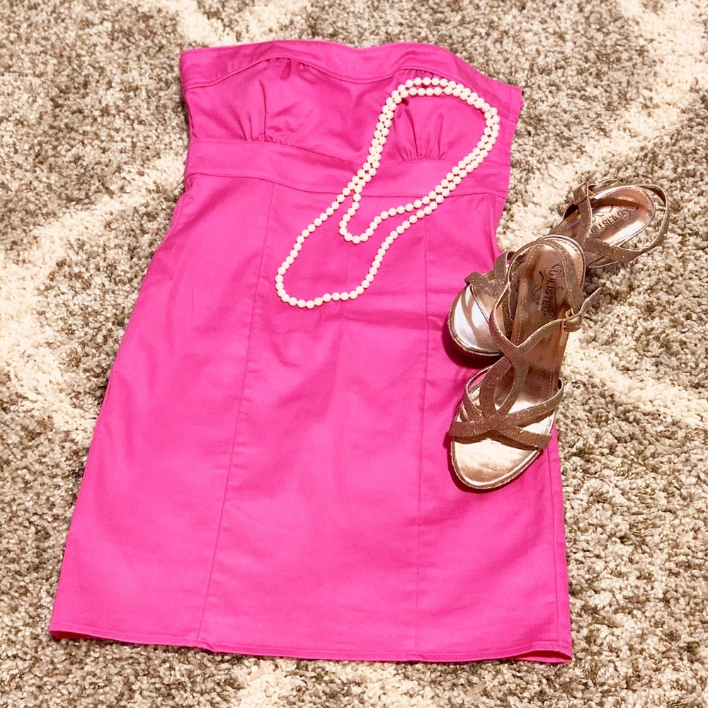 Cute Sexy Pink Strapless Cocktail Dress